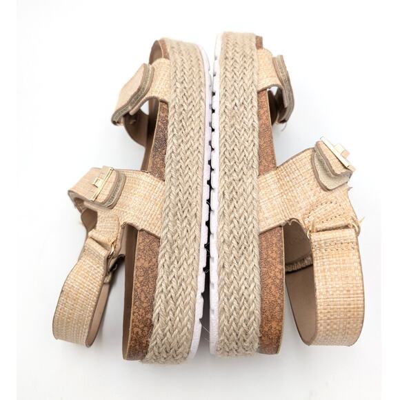 Yoki Chiara 20 Platform Espadrille Double Strap Sandals Raffia Size US8.5 EU39 - Picture 6 of 9
